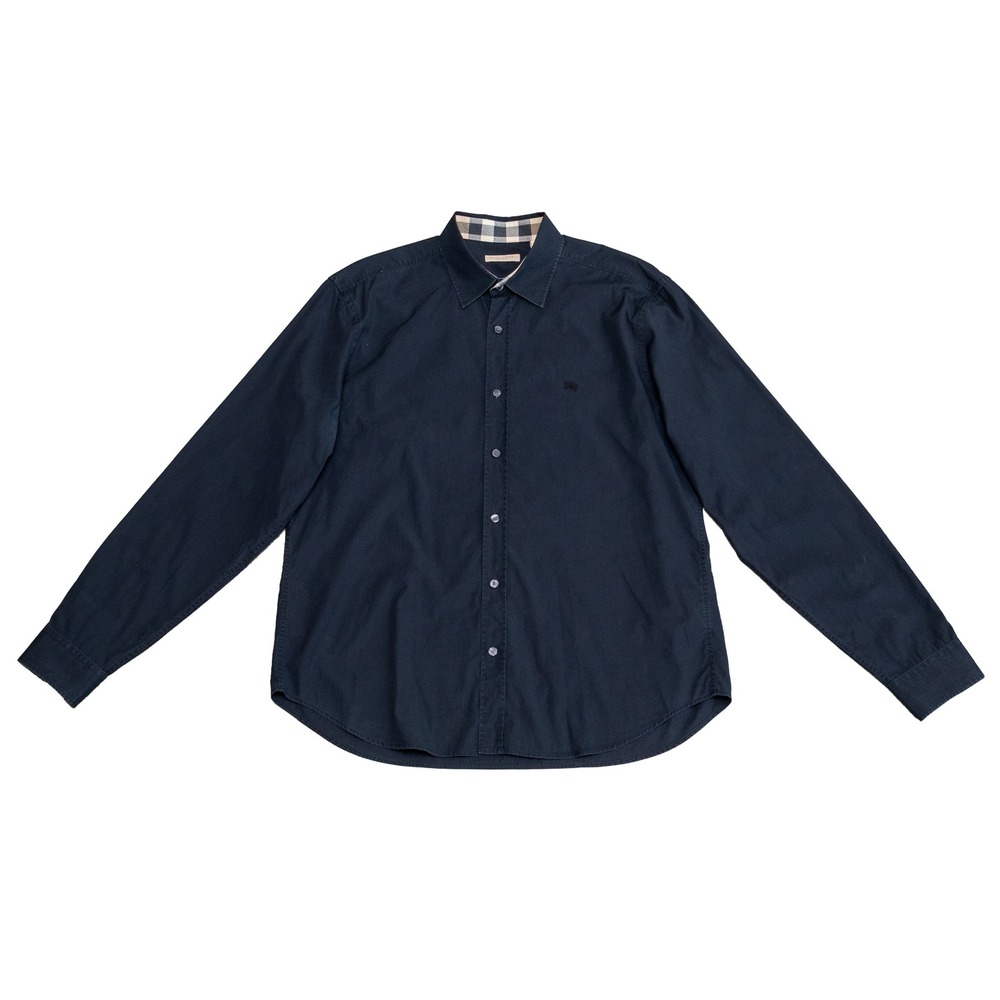 Burberry Brit Mens XL Black Nova Check Trim Long Sleeve Button Down Shirt